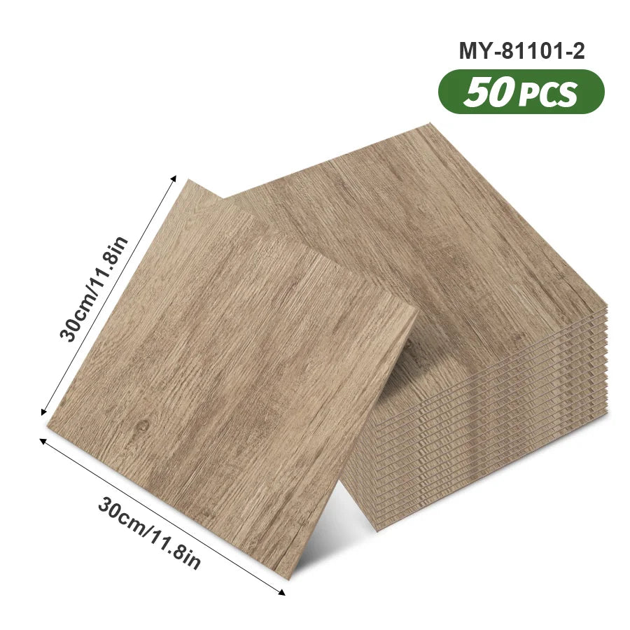 50pcs SXP Floor and Wall Tiles Peel and Stick 11.81x11.81in Self-Adhesive Applies to any Indoor Surface