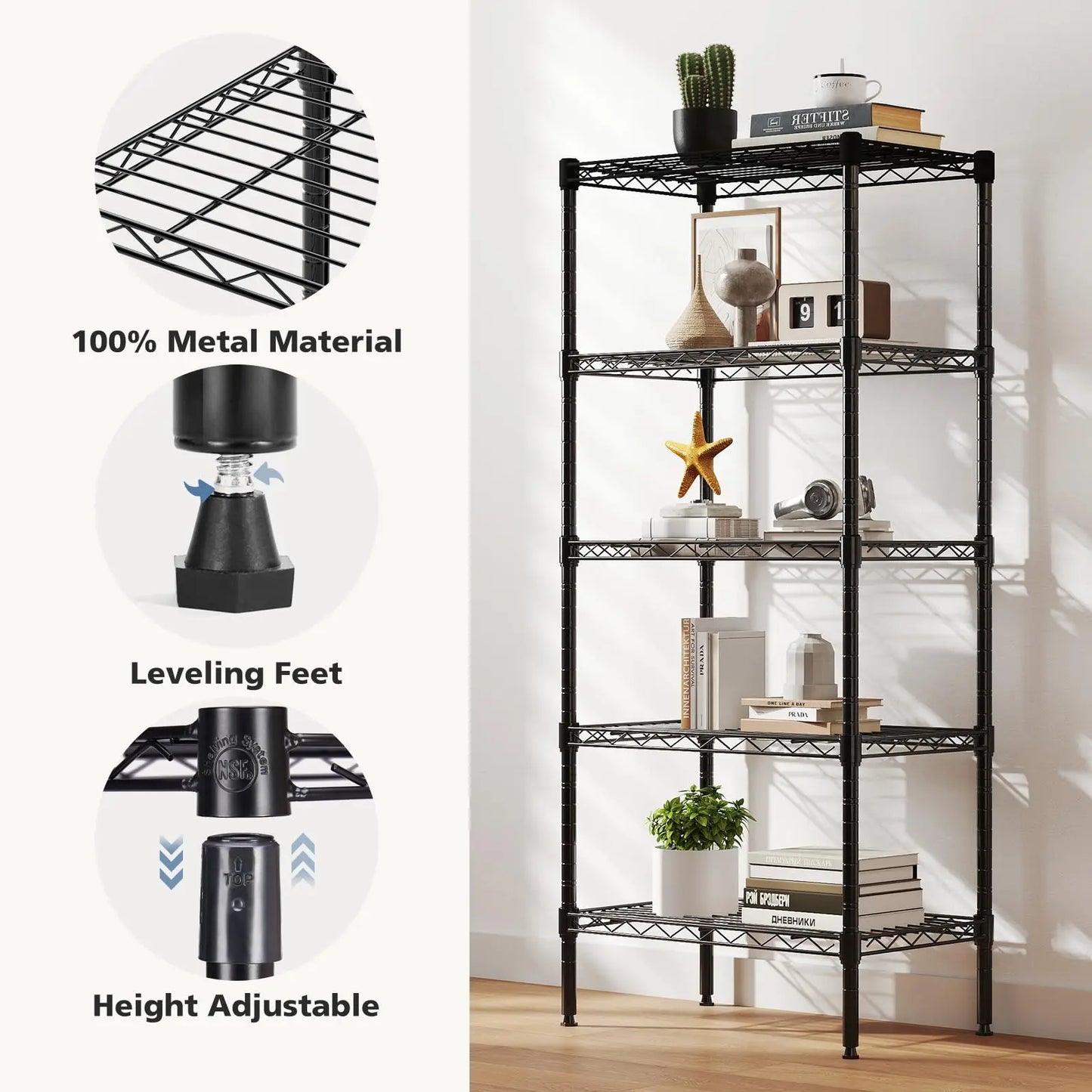 3-5 Tier Adjustable Storage Rack