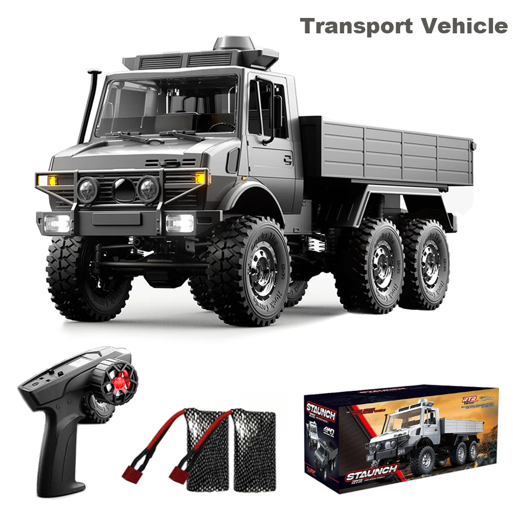RC Truck 6WD Off-road Remote Control Transport/Rescue Truck - 1/18 Scale 2.4G High Speed Climbing Truck