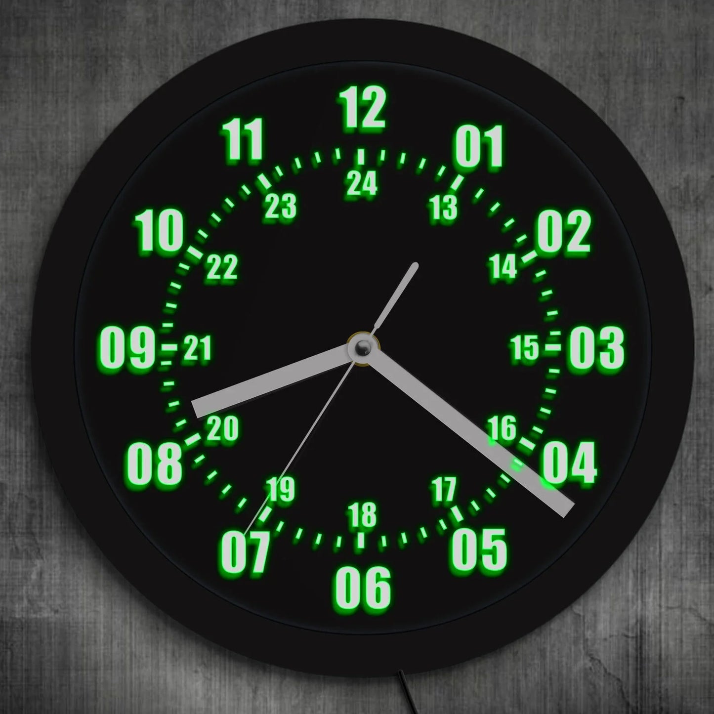 LED Indoor Outdoor Luminous Wall Clock With Remote Control Night Lighting