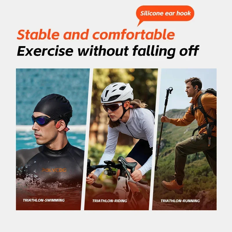 Bone Conduction Waterproof Earphones With 32GB memory and Bluetooth 5.4
