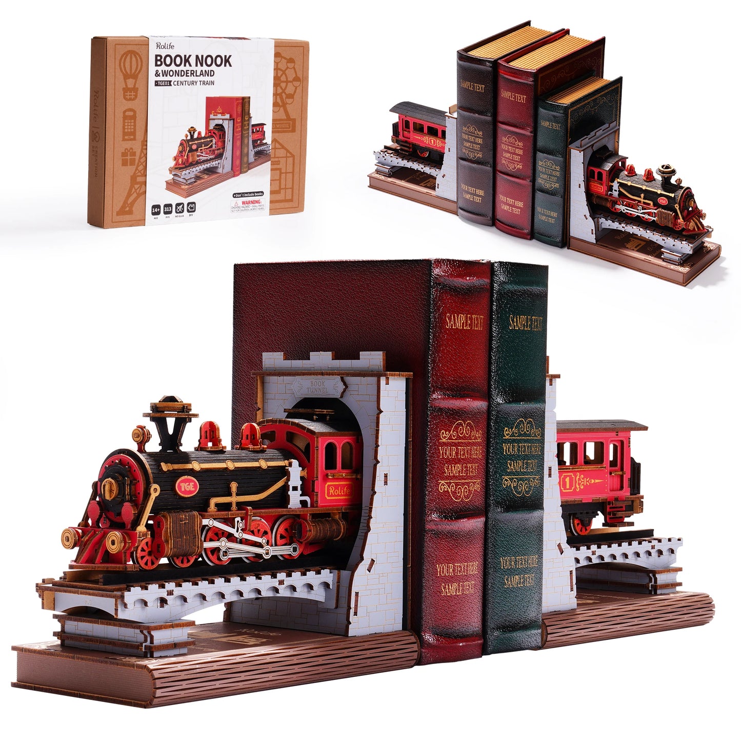Century Train DIY Book Nook Bookshelf Home Decoration