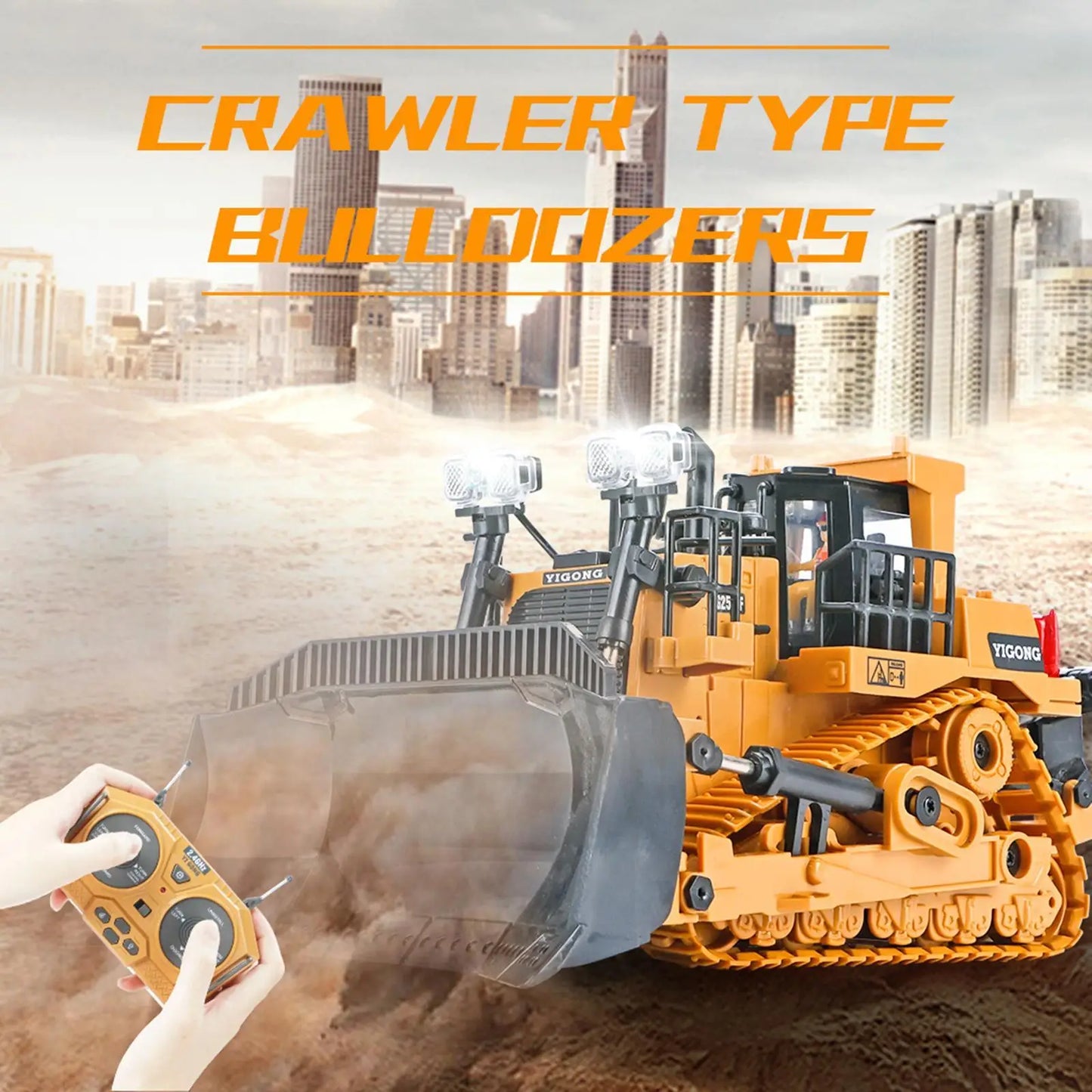 RC Heavy Bulldozer 1/24 Scale Dozer, 9 Channels 2.4G Radio Controlled