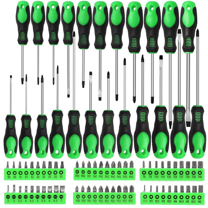 100pcs Insulated Magnetic Screwdriver Tool With Plastic Holder Rack