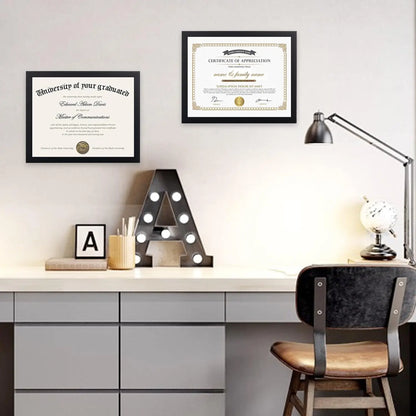 8.5 x 11 Picture Frame, Display Pictures 6x8 with Mat or 8.5 x 11 Without