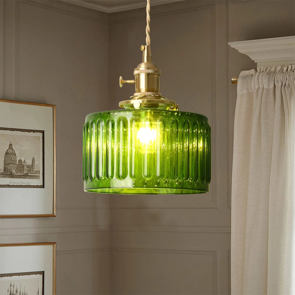 LED Crystal Green Chandelier Hanging Ceiling Lights for Dining Room or Kitchen Island