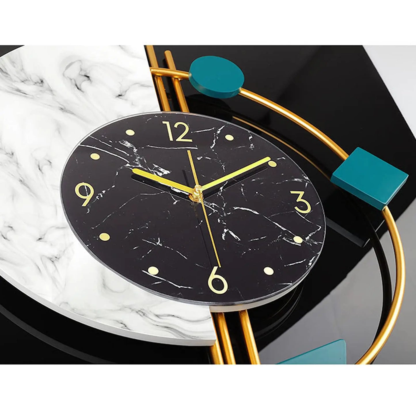22" Marble Nordic Style Creative Luxury Wall Clock Non-Ticking Silent