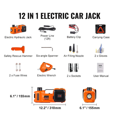 Electric 3 or 5 Ton Scissor/Hydraulic Jack