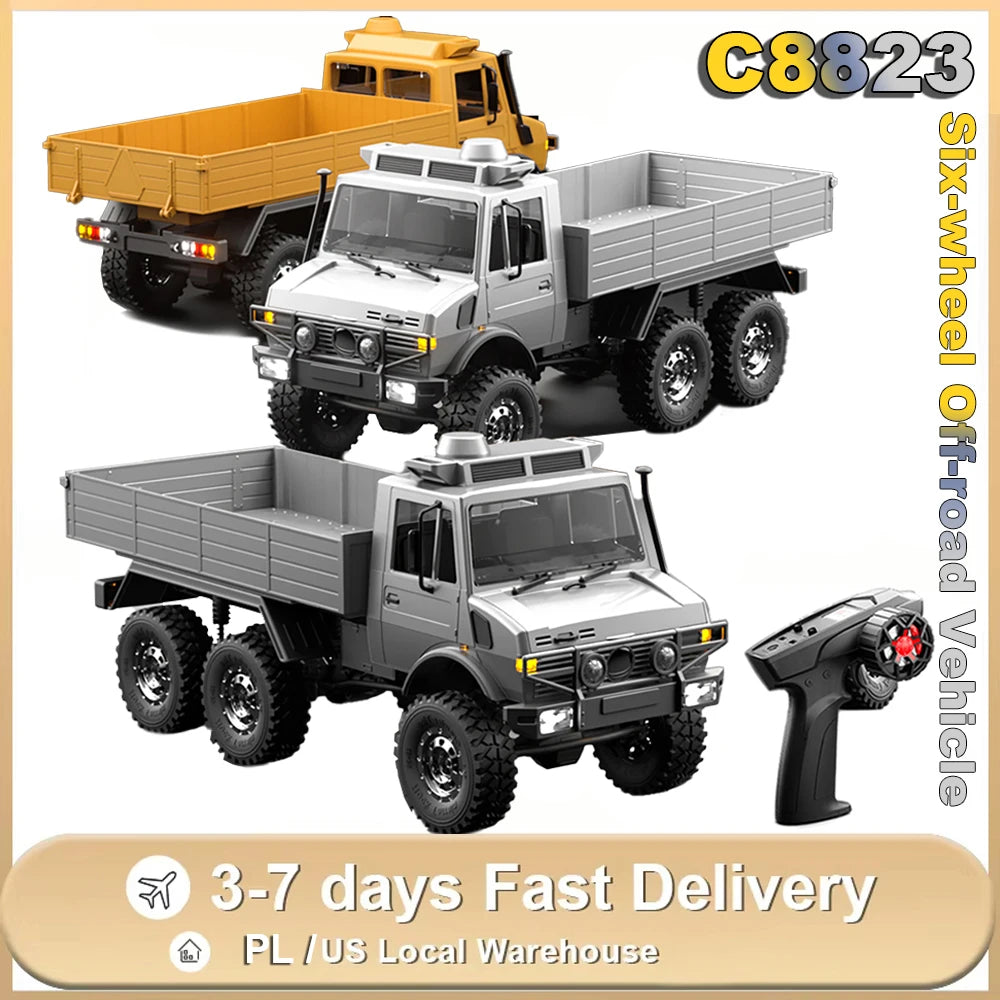 RC Truck 6WD Off-road Remote Control Transport/Rescue Truck - 1/18 Scale 2.4G High Speed Climbing Truck