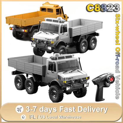 RC Truck 6WD Off-road Remote Control Transport/Rescue Truck - 1/18 Scale 2.4G High Speed Climbing Truck