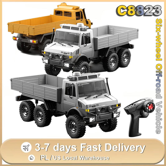 RC Truck 6WD Off-road Remote Control Transport/Rescue Truck - 1/18 Scale 2.4G High Speed Climbing Truck