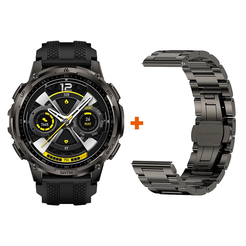 Men’s Smartwatch Outdoor Rugged Watch with Flashlight, Dual‑Band GPS, Fitness & Health Tracker
