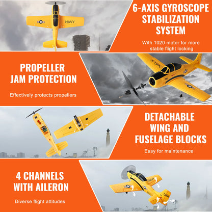 RC Plane Remote Control Airplane 2.4G 4CH with 6-Axis Gyro Stabilizer