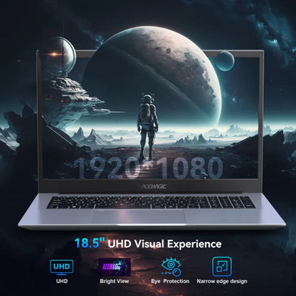 18.5-inch Intel N150 business laptop 16GB DDR4 512GB SSD 180 ° opening and  closing 3.6GHz long battery life metal shell