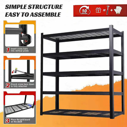 72" Adjustable Metal Shelving