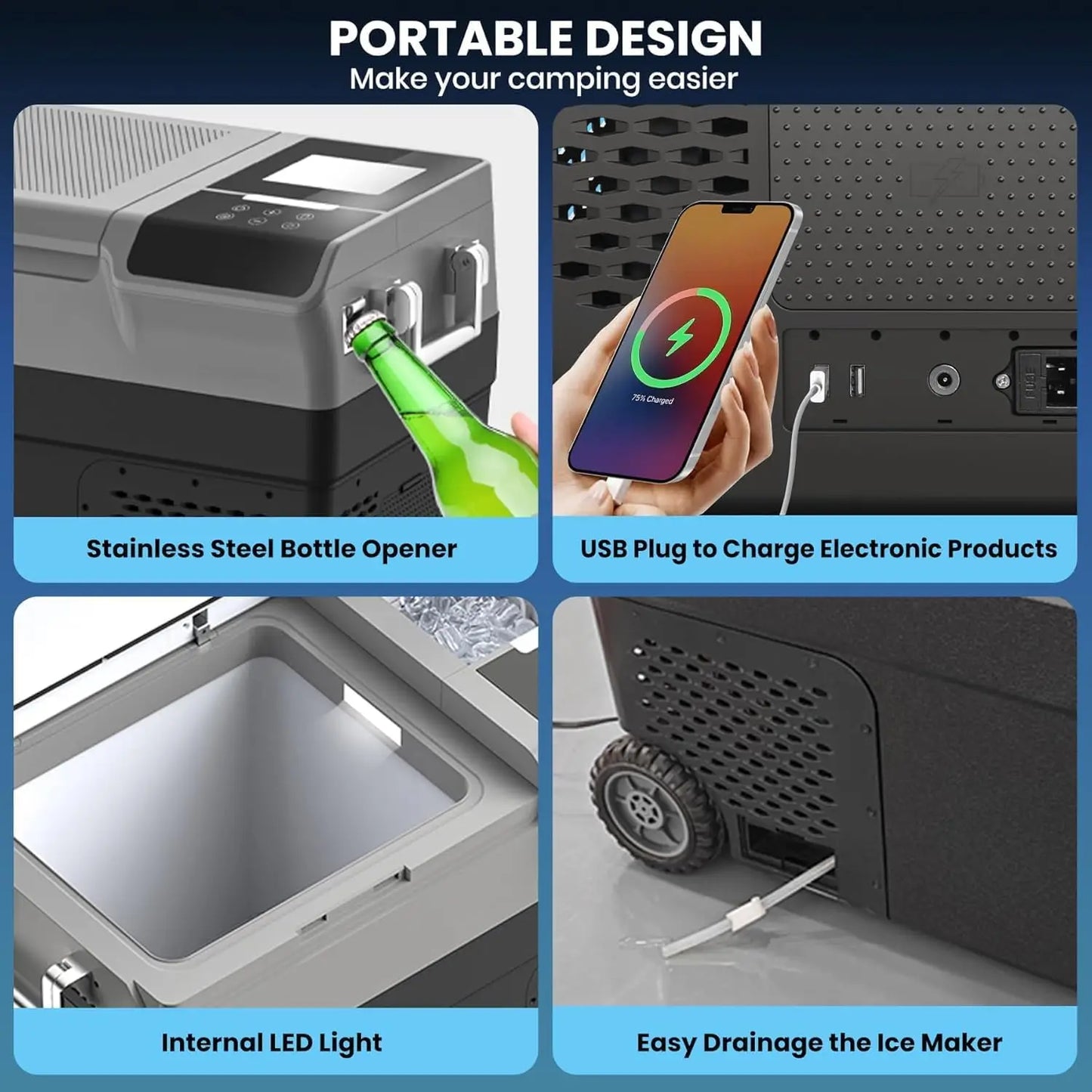 Portable Refrigerator with Ice Maker for Car or Truck