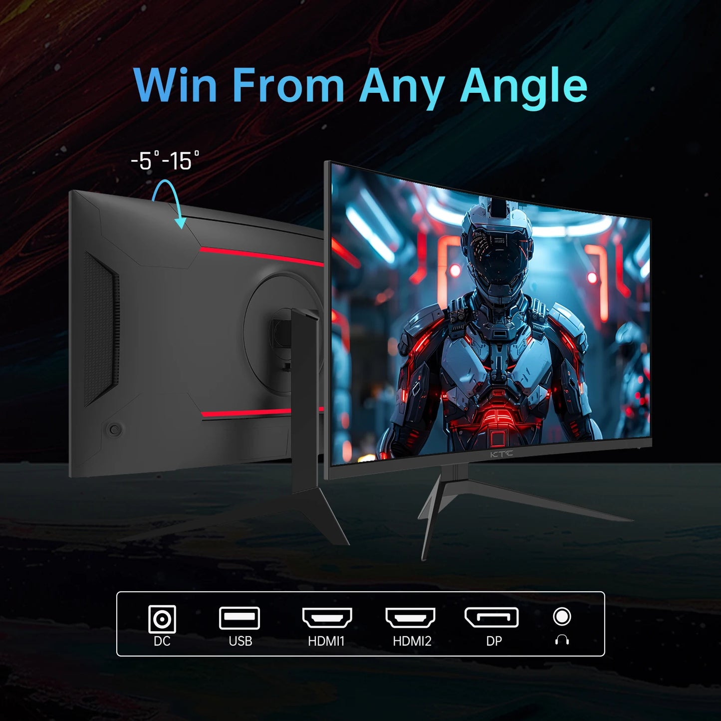 32 inch 240Hz Curved Gaming Monitor 1500R 1080P 125% sRGB 1ms, Freesync/G-sync HDMI/DP/USB Ports VESA, Tilt Adjustable,