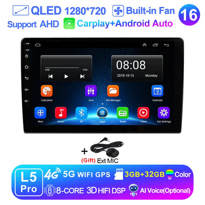 9 inch Wireless Carplay 2din Android 15 Car Radio and Multimedia Video Player