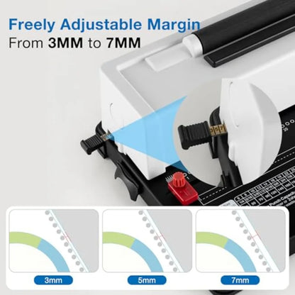 Electric Spiral Coil Binding Machine for Letter/A4/A5 Paper 12-Sheet Punch Capacity Includes 100pcs 5/16'' Coils and Plier