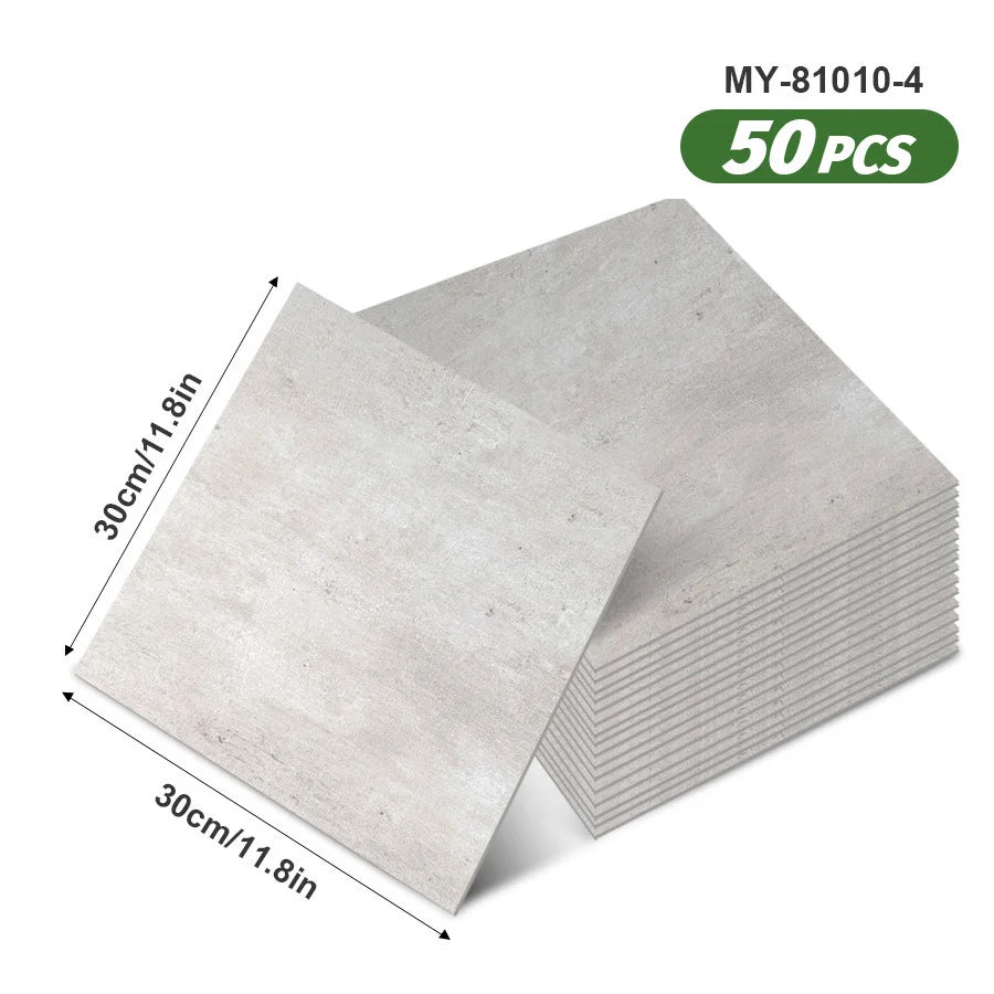 50pcs SXP Floor and Wall Tiles Peel and Stick 11.81x11.81in Self-Adhesive Applies to any Indoor Surface