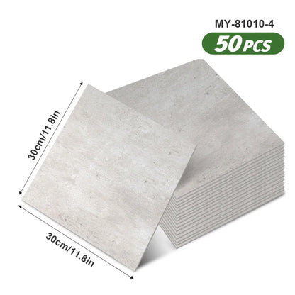 50pcs SXP Floor and Wall Tiles Peel and Stick 11.81x11.81in Self-Adhesive Applies to any Indoor Surface