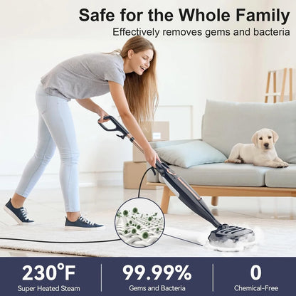 Steam Mop Cleaner with Rotating Mop Pad 10 in 1 Powerful Floor Steamer for Home Hardwood Laminate