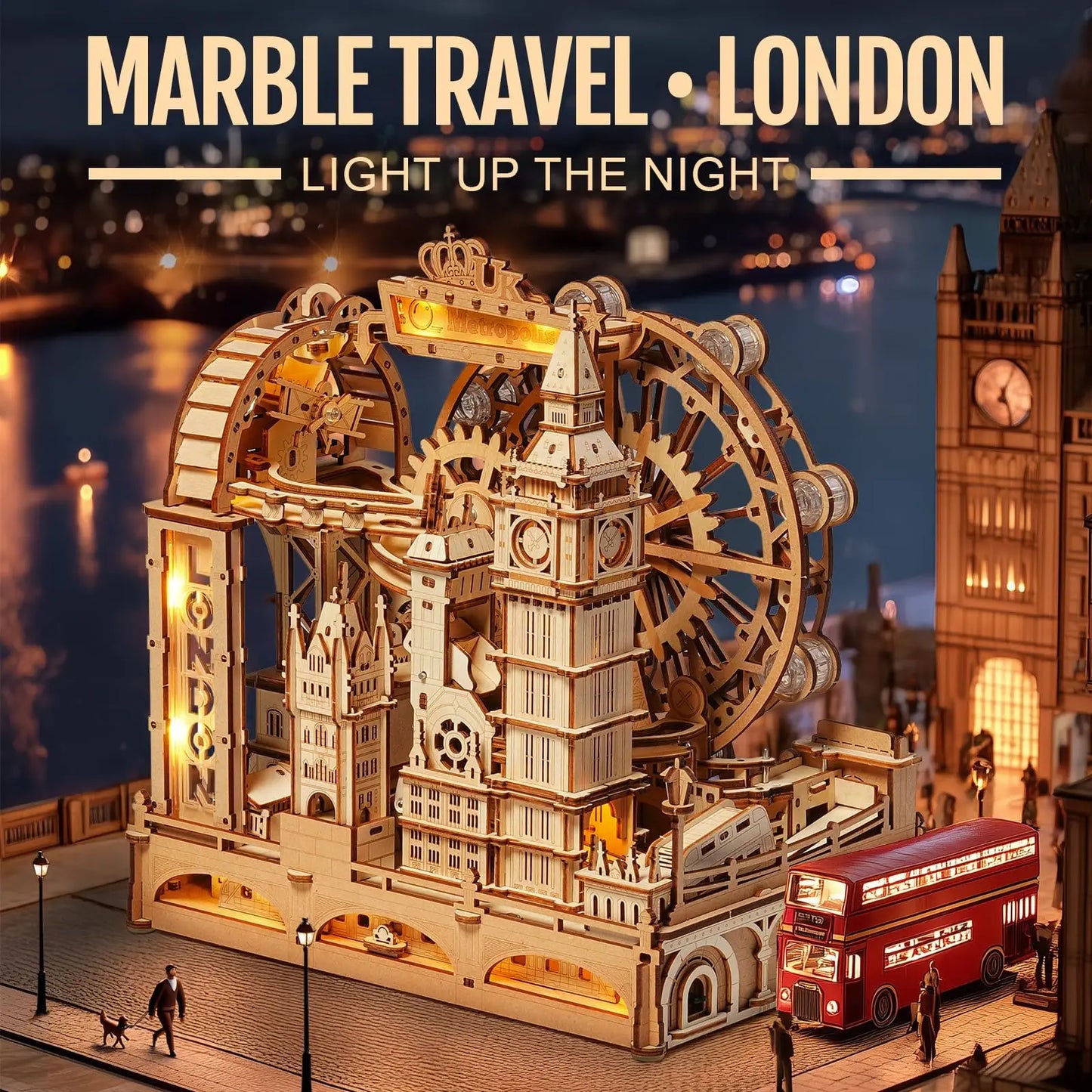 Travel London Marble Run Interactive 3D Wooden Puzzle