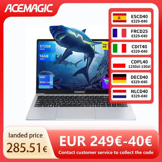18.5-inch Intel N150 business laptop 16GB DDR4 512GB SSD 180 ° opening and  closing 3.6GHz long battery life metal shell