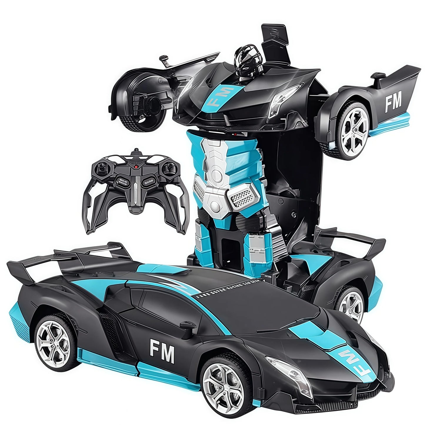 RC Transforming Remote Control Car 2.4GHz With Dual-Color Lights, Fast 360°Rotation, One-Click Deformation