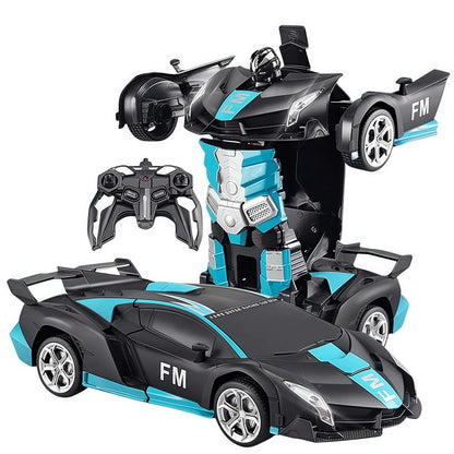RC Transforming Remote Control Car 2.4GHz With Dual-Color Lights, Fast 360°Rotation, One-Click Deformation