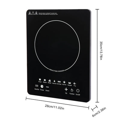 Electric Induction Cooktop, 8 Power Levels, Touch Control Burner 180min Timer Portable Stove for Home or RV