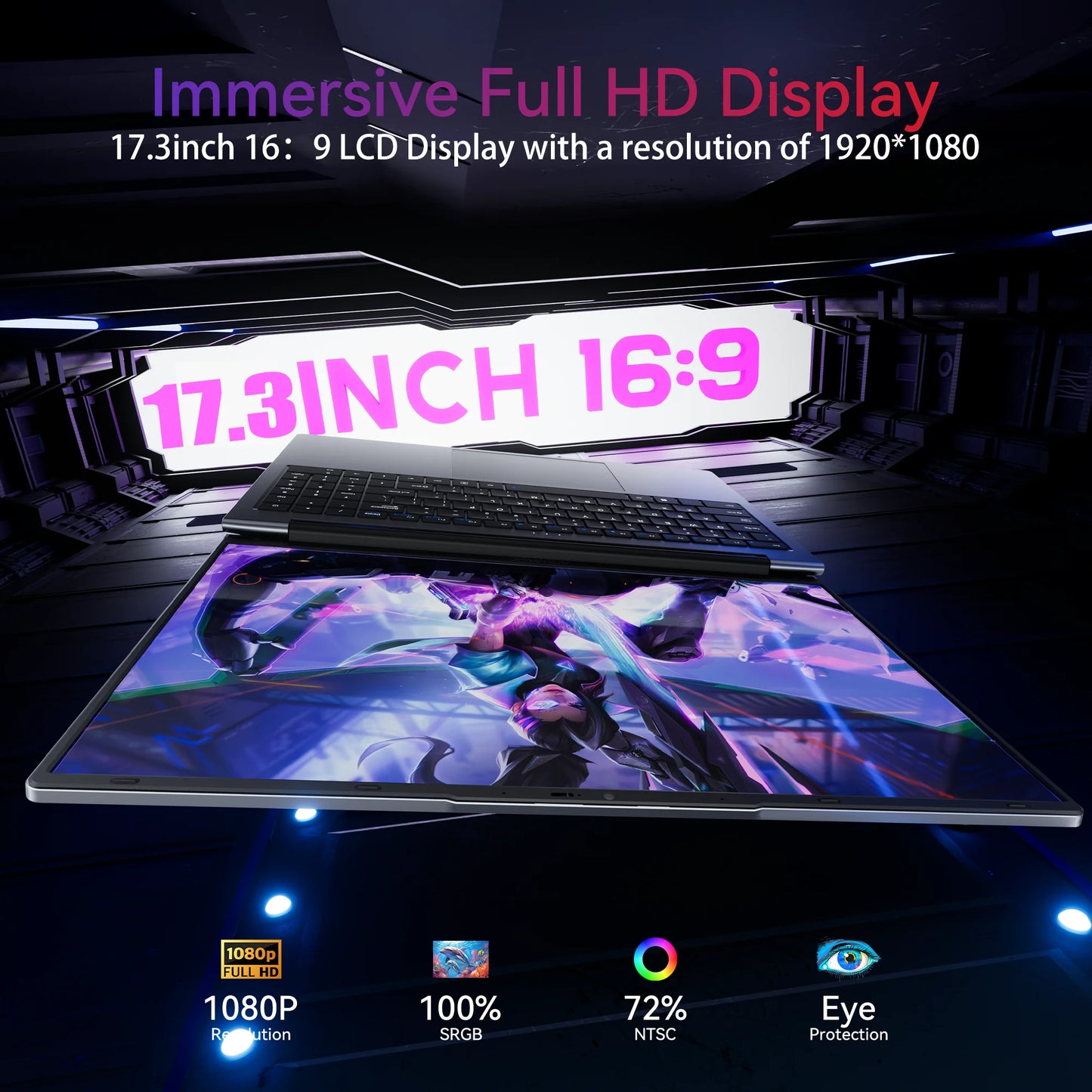 ACEMAGIC AX17Pro Laptop Computer AMD Ryzen 3 4300U Windows Laptop 17.3-in IPS Display 16GB DDR4 512GB NVMe SSD Numeric Keypad