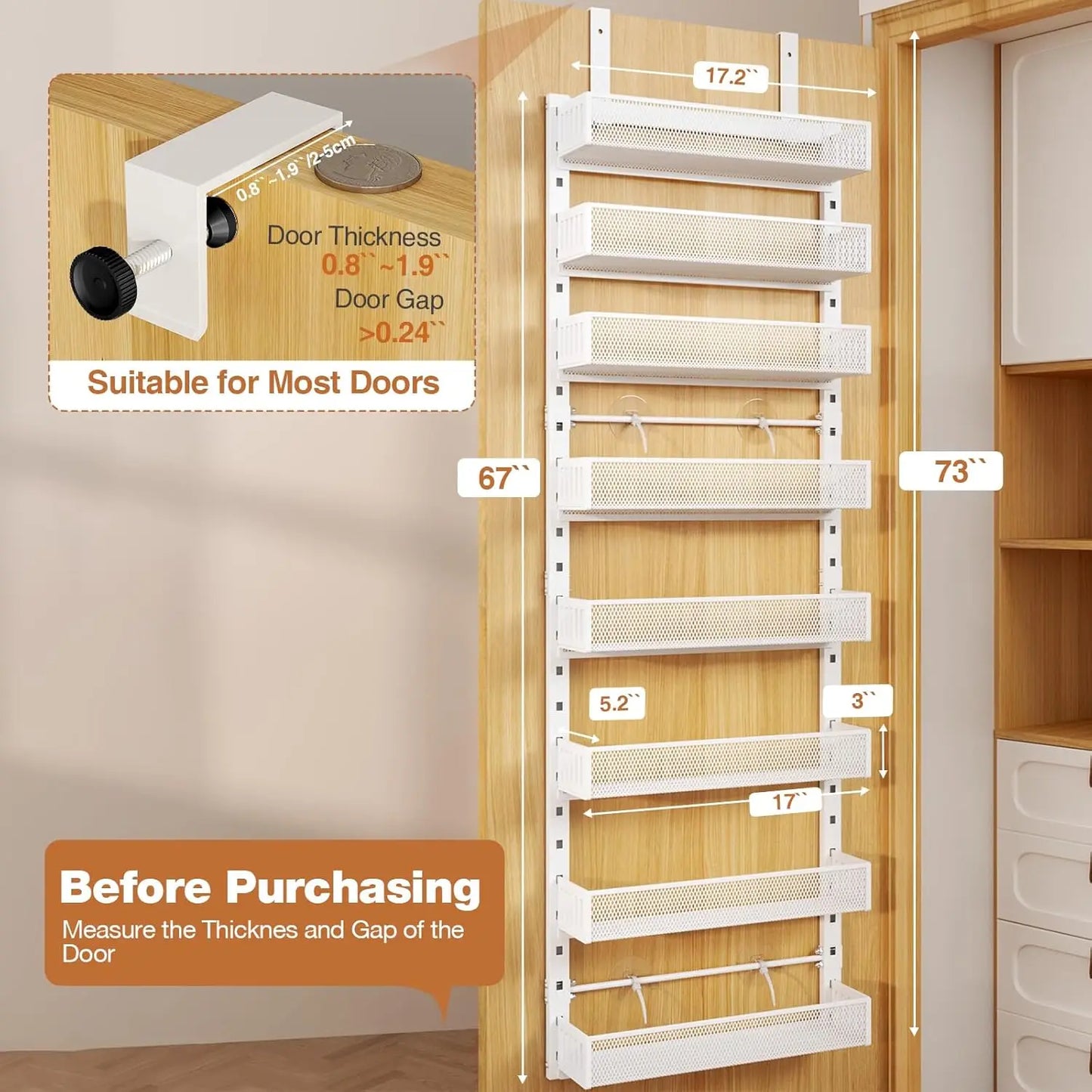 8-Tier Metal Door Organizer