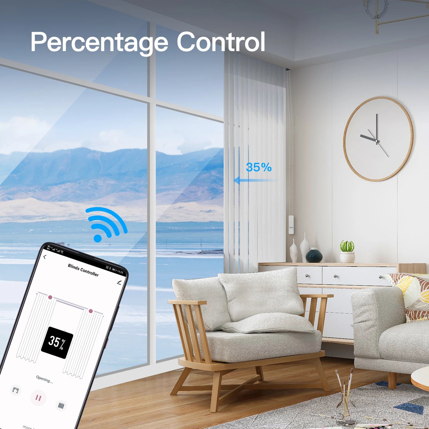 MOES Tuya WiFi Smart Motor Electric Chain Roller Blinds
