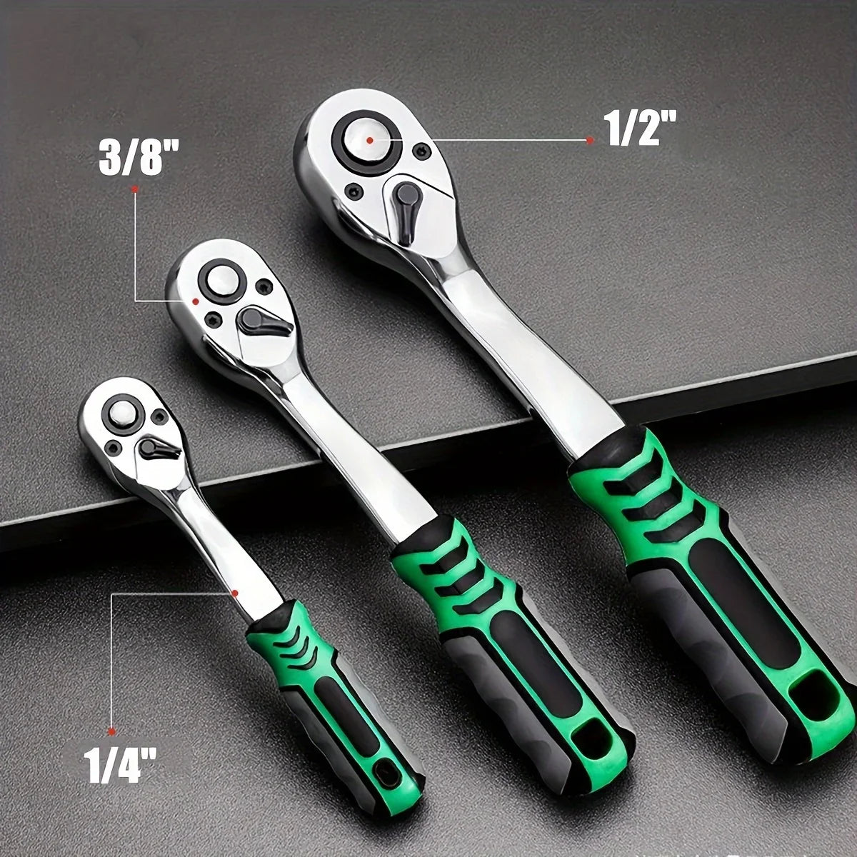 1/4 , 3/8, and 1/2 inch Socket and  Hand Wrench Set