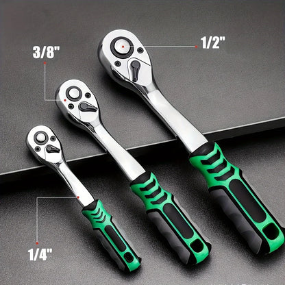 1/4 , 3/8, and 1/2 inch Socket and  Hand Wrench Set