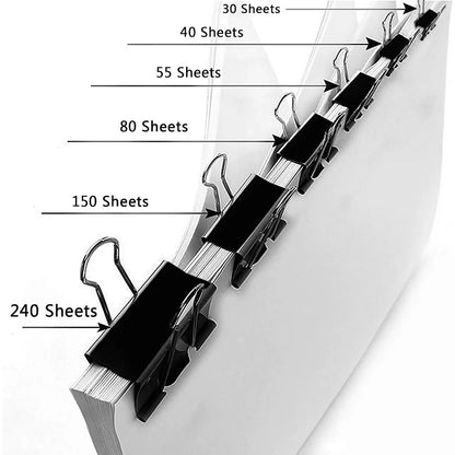 110 PCS Binder Clips in Assorted Sizes