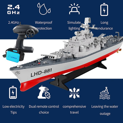 1:275 Scale 31 Inch Remote Controlled Battleship for Use On Lakes, Pools, Rivers, or in an Exhibit