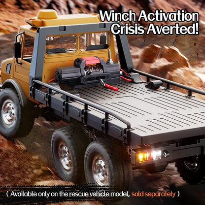 RC Truck 6WD Off-road Remote Control Transport/Rescue Truck - 1/18 Scale 2.4G High Speed Climbing Truck