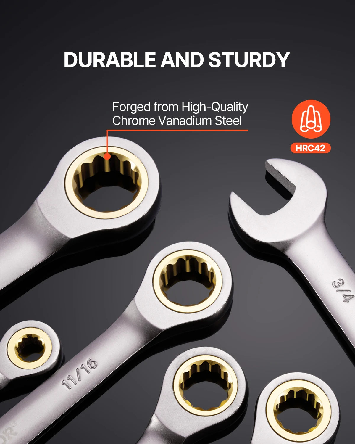 24/30-Piece Ratcheting Wrench Set with Organizer Rack