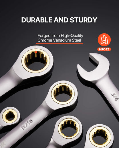 24/30-Piece Ratcheting Wrench Set with Organizer Rack