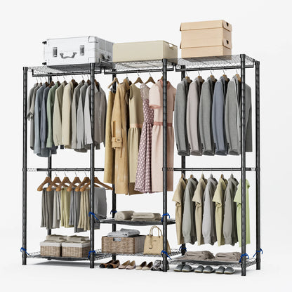 Clothes Rack Storage Organizer Freestanding Portable Heavy Duty 960 lb for Cloakroom, Bedroom, Entrance ways