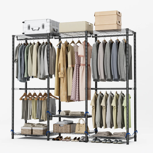 Clothes Rack Storage Organizer Freestanding Portable Heavy Duty 960 lb for Cloakroom, Bedroom, Entrance ways
