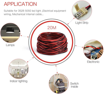 22AWG 20 meters 2PIN Electrical Wire