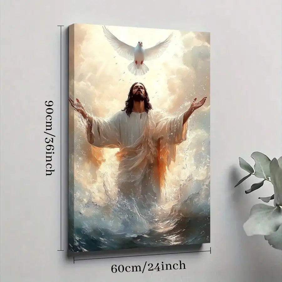 Framed Jesus Inspiring Canvas Painting - Wall Art - Ideal Gift for Home, Wall & Room Decor Suitable for Bedroom