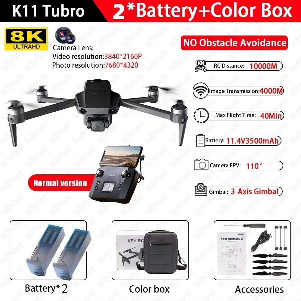 Cole Professional Turbo Drone Aerial 8K HD Dual Camera with Built-in Airdrop Intelligent Obstacle Avoidance