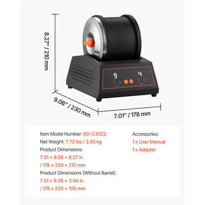 Rock Tumbler Polishing Kit With 4 Speeds