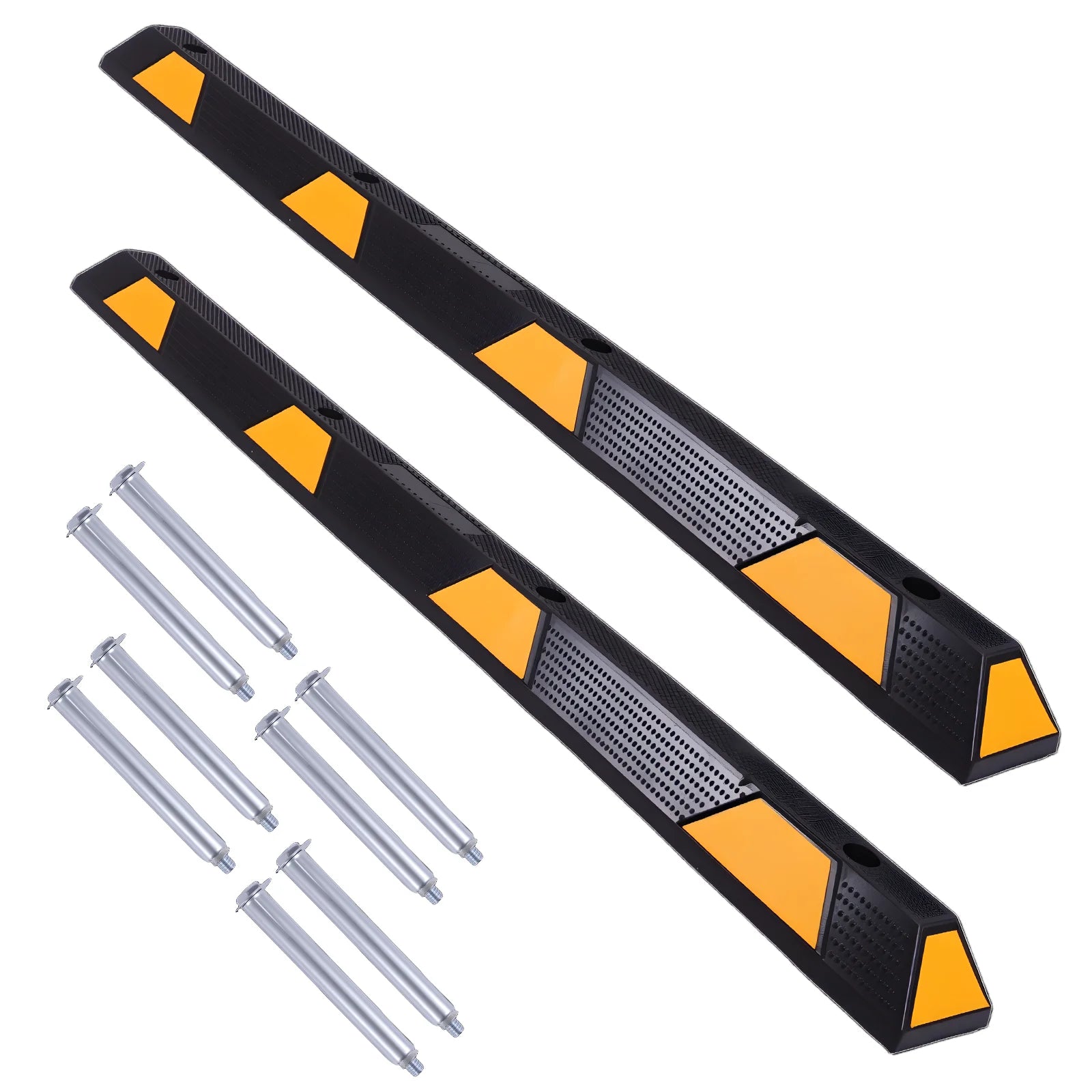 72in Car Parking Stopper W/ Yellow Reflective Stripes