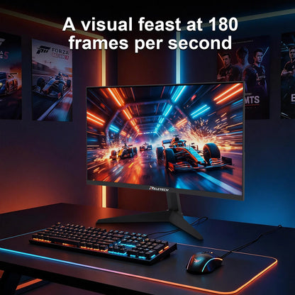 Reletech Monitor 23.8Inch 180Hz Curved Gaming Monitor 3000R FHD VA Panel 4000∶1 HDMI/DP Borderless Screen FreeSync