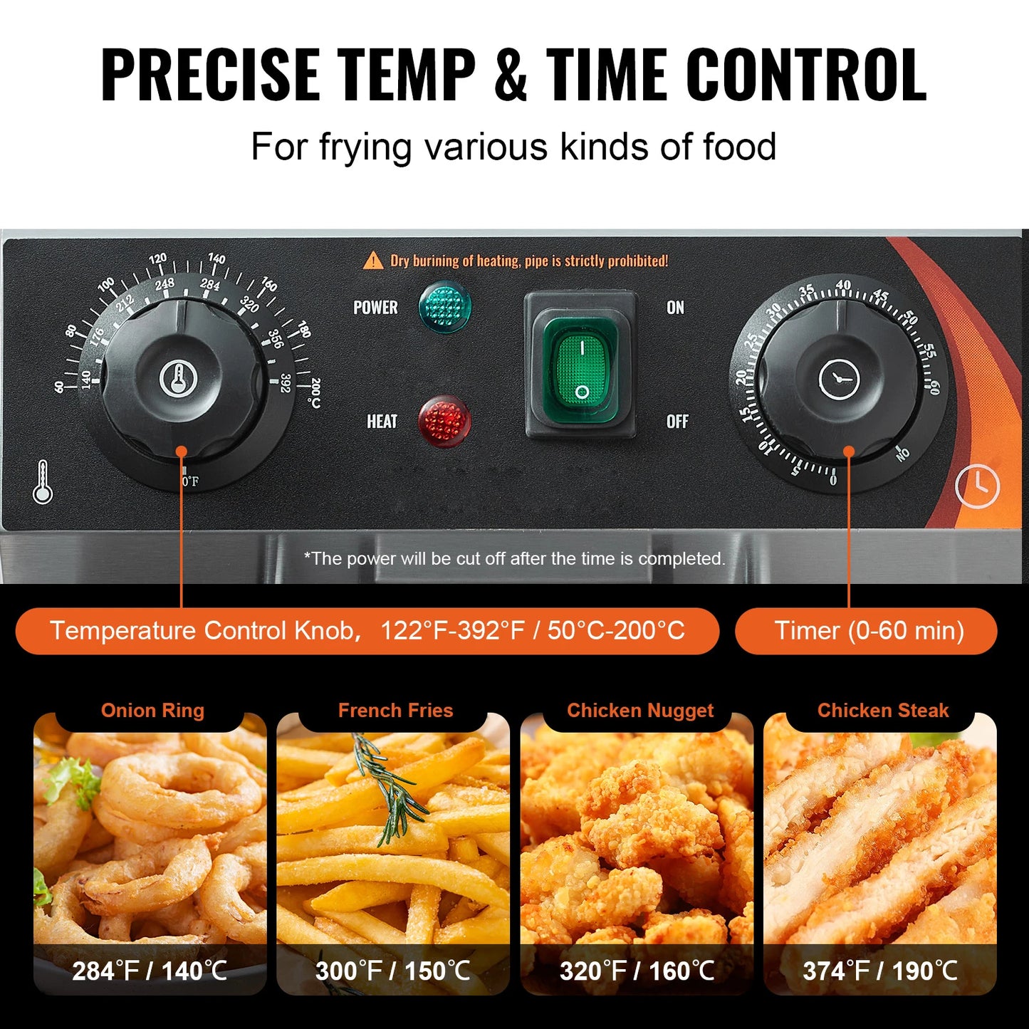 12L Electric Deep Fryer w/Dual Removable Tanks Commercial Countertop  Fryer for Chicken French Fries Frying Chips